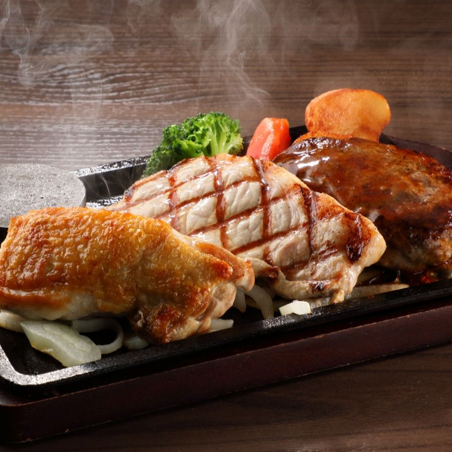 食品サンプル ステーキ ハンバーグ 実物大 3点セット かっぱ橋 w960
