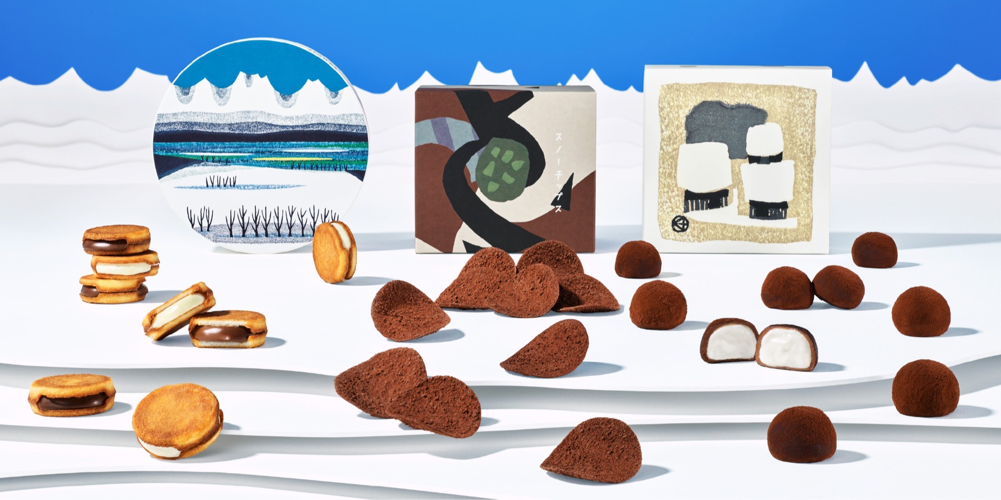 s♡スノーチップス、サンド白、とんとんぱらぱら、森ノ木黒、赤。