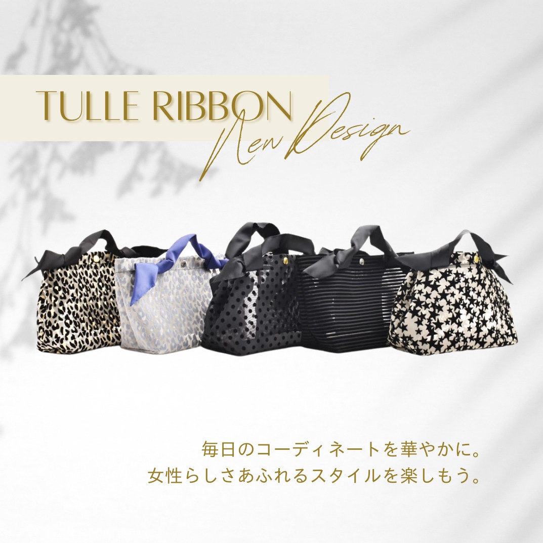 factory リボン美品 omotoドット柄メッシュショルダーバッグ