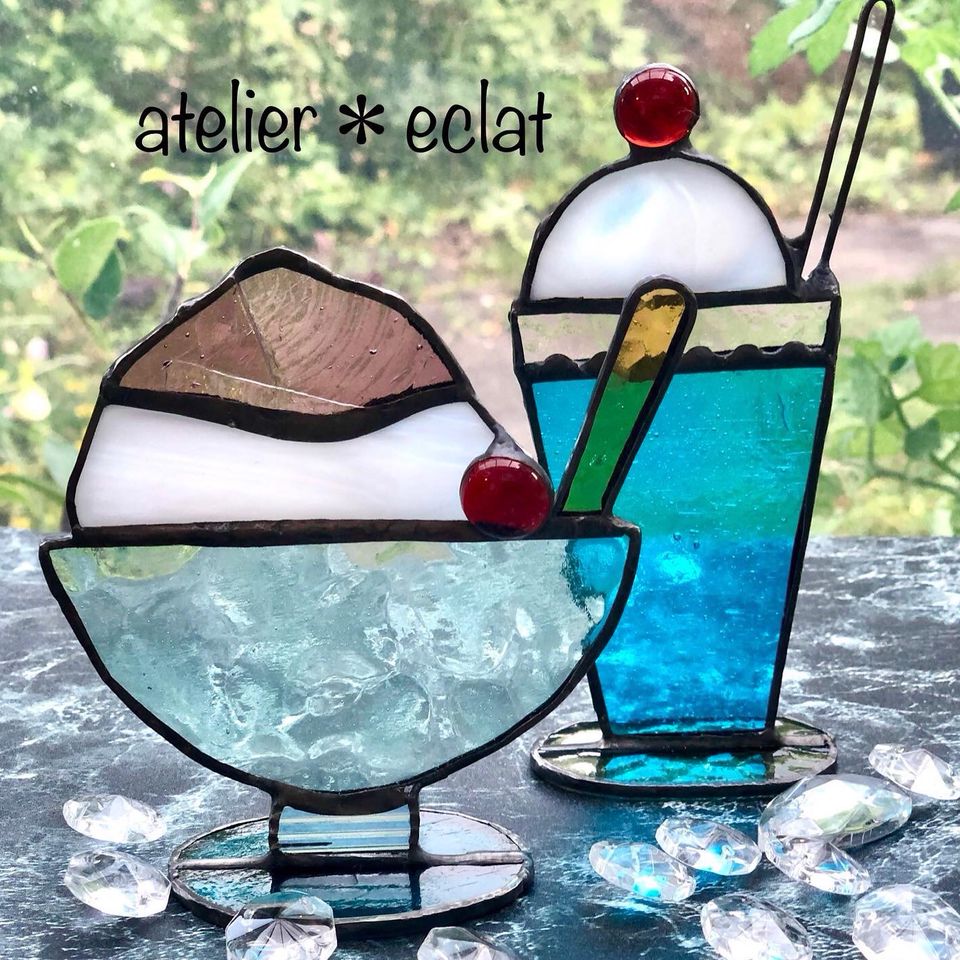 かき氷 & クリームソーダ | ステンドグラス工房 Eclat | LINE